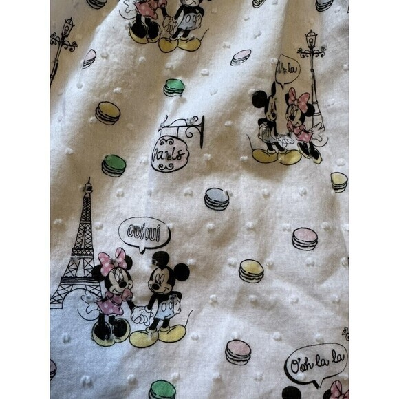 Disney Mickey Mouse Minnie Short Sleeve Dress Size 2T Paris Swiss Dot Lined - Picture 2 of 10